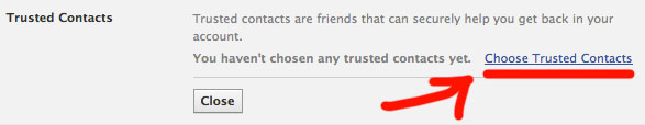 Facebook trusted contacts